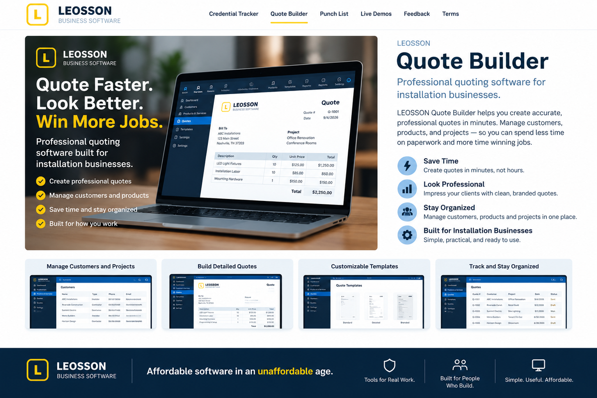 LEOSSON Quote Builder